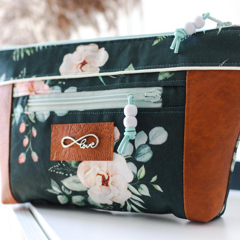 Nähbox Gürteltasche 'Ida' - Aquarell dunkelgrün
