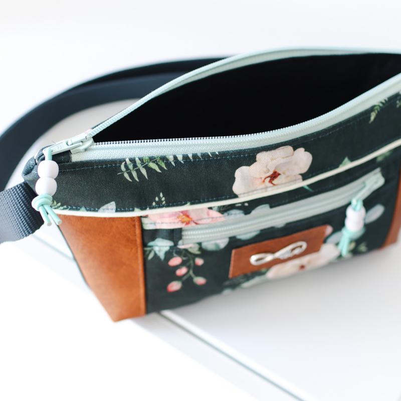 Nähbox Gürteltasche 'Ida' - Aquarell dunkelgrün