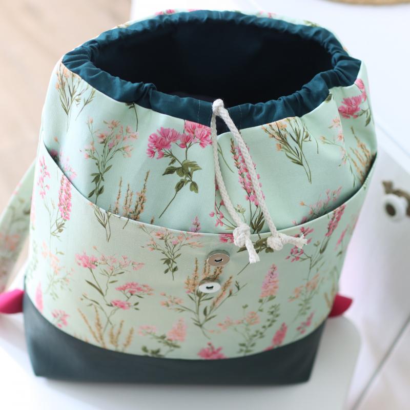 Nähbox Rucksack - Pastellblüten inkl. Labelset 'Floral'