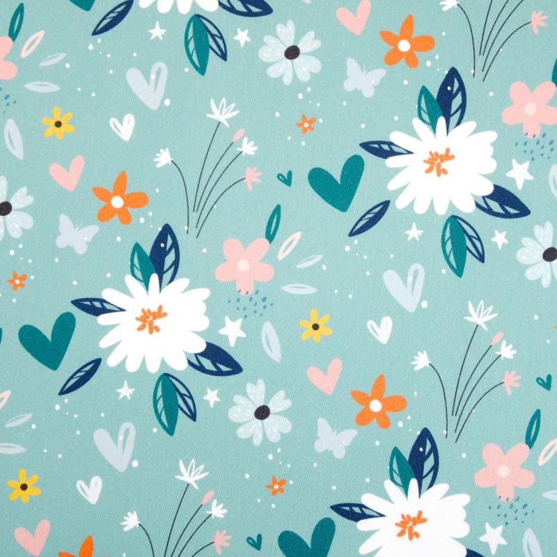 Canvas Eigenproduktion 'Flowers Mint'