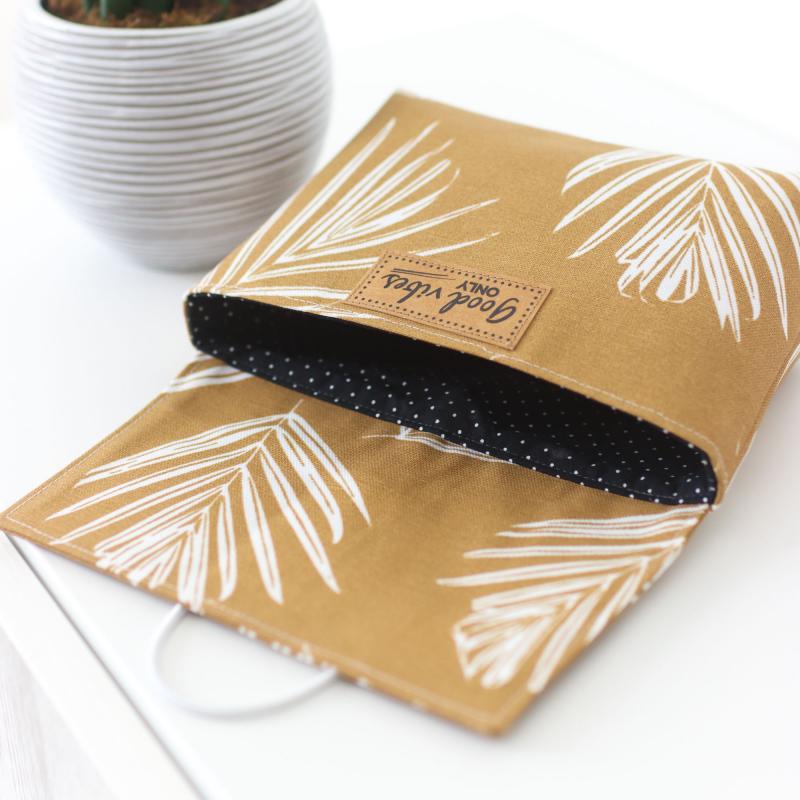 Nähset Minibag - Palmenblätter beige inkl. Labelset 'Fun'
