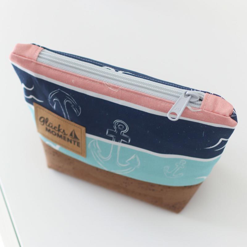 Nähbox Kosmetiktasche - Anker & Meer inkl. Labelset 'Anker'