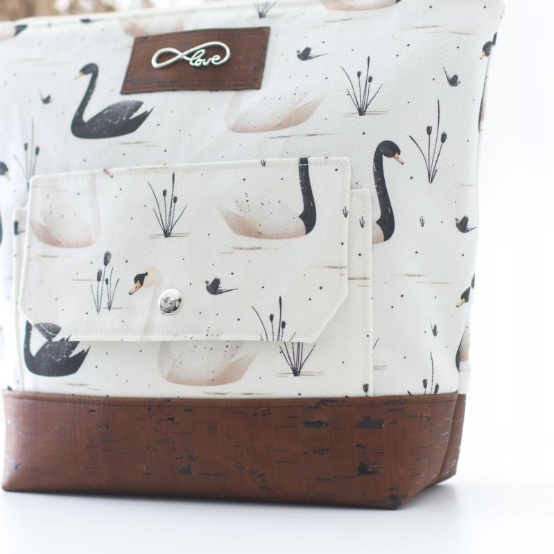 Nähbox große Kosmetiktasche - Schwäne