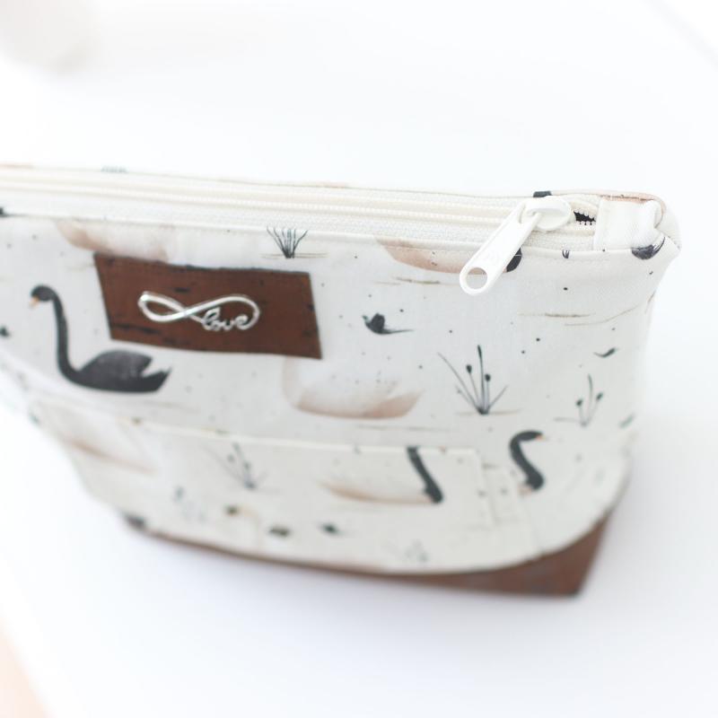 Nähbox große Kosmetiktasche - Schwäne