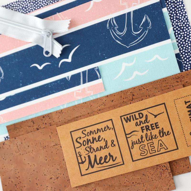 Nähbox Kosmetiktasche - Anker & Meer inkl. Labelset 'Anker'