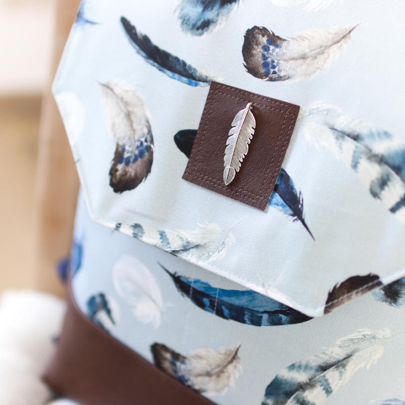Nähbox Rucksack - Feathers Blue