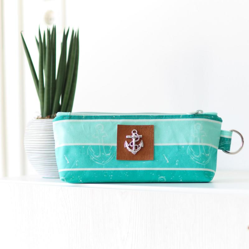 Nähset Zipperbag - Anker türkis