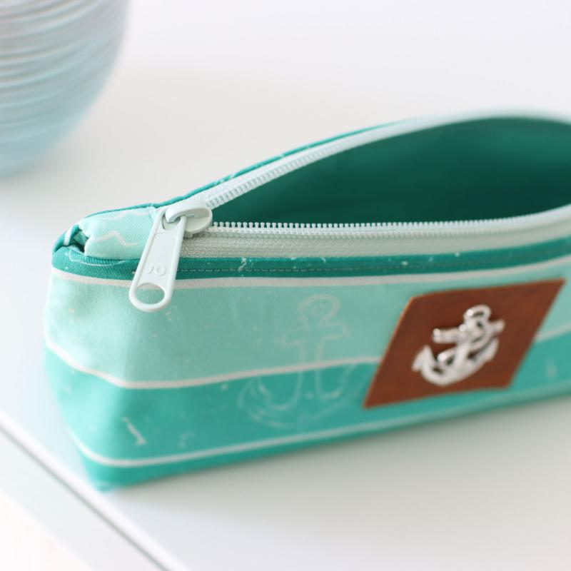 Nähset Zipperbag - Anker türkis