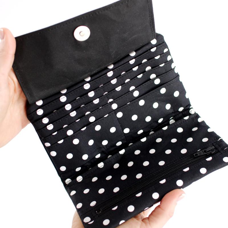 Nähbox 'Smaragd Geldbörse' - Waxed Black & Kork