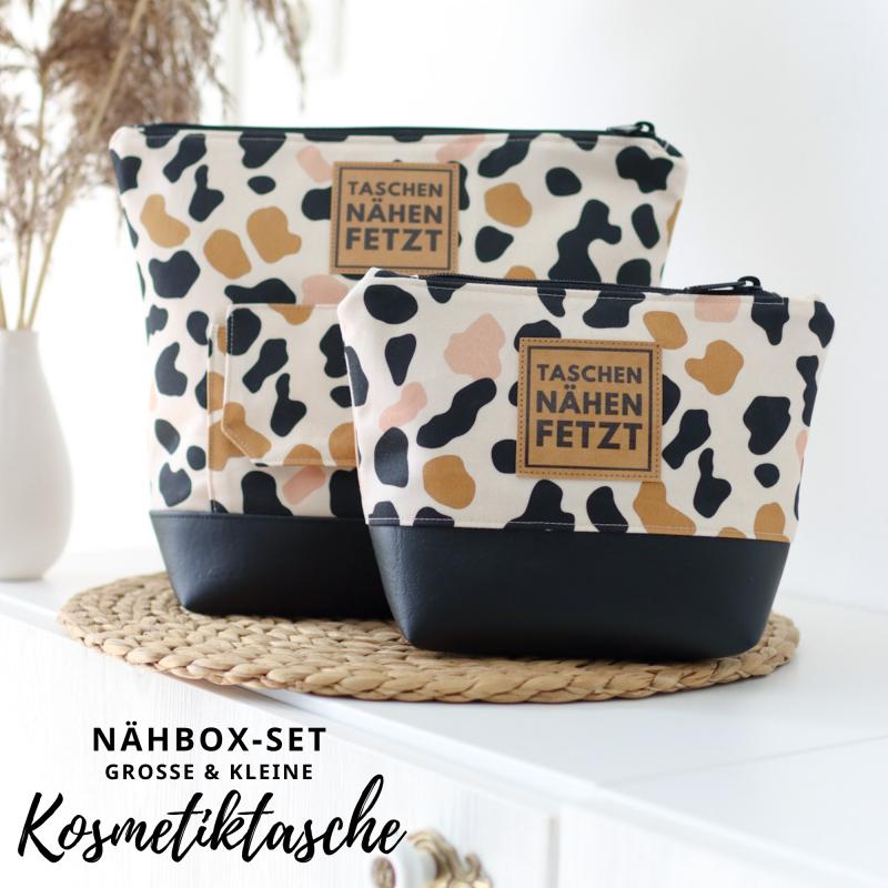 Nähbox große Kosmetiktasche - Leo inkl. Labelset 'Nähliebe'