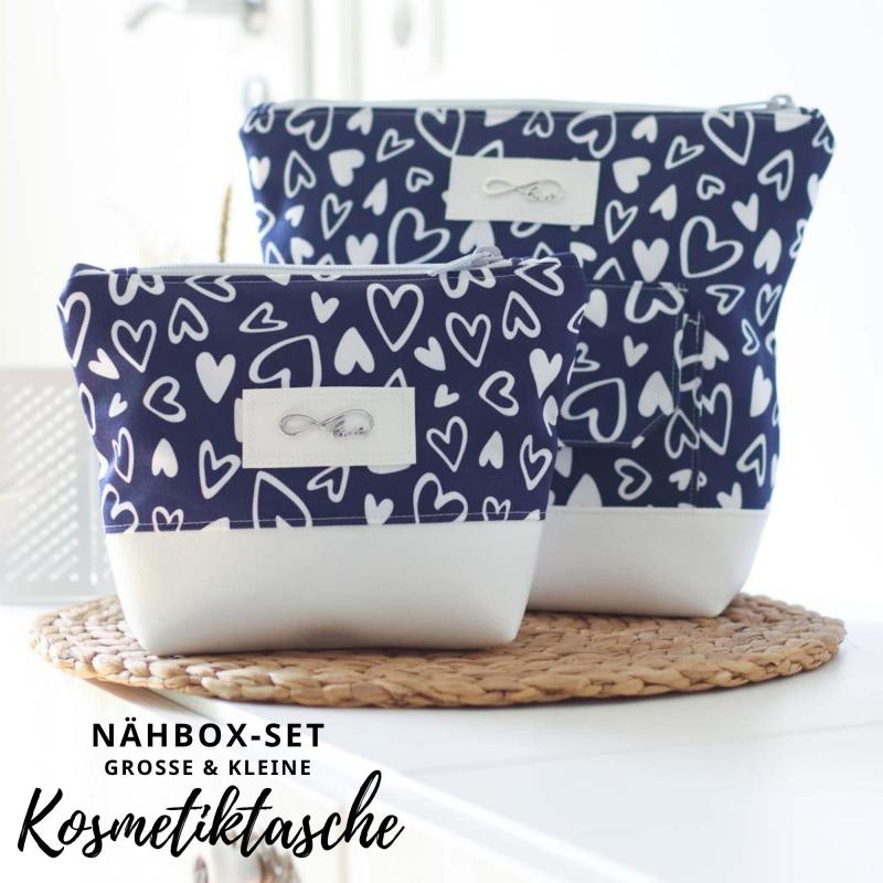 Nähbox große Kosmetiktasche - Lieblingsstück navy