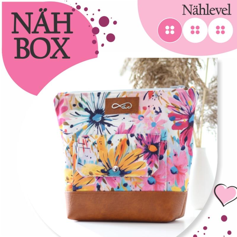 Nähbox große Kosmetiktasche - Blumenkind