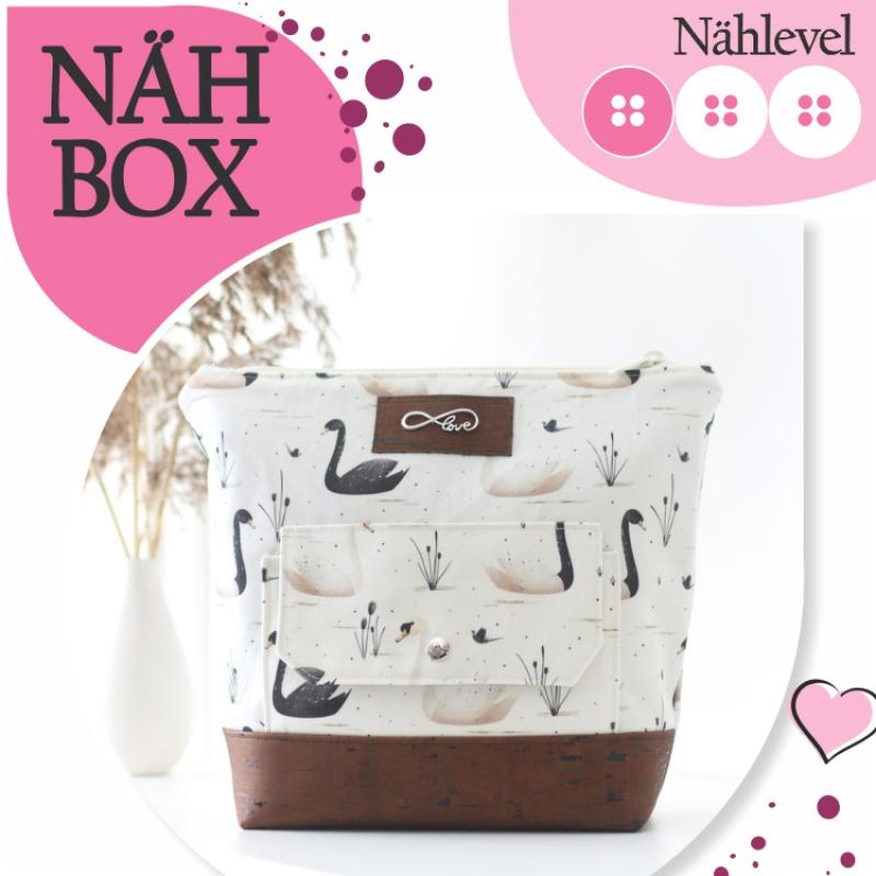 Nähbox große Kosmetiktasche - Schwäne