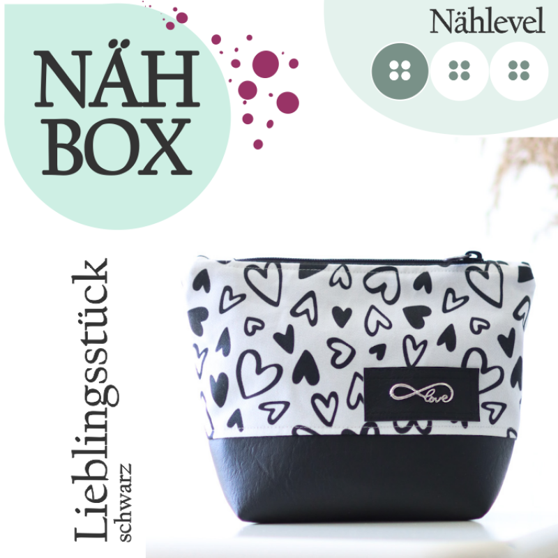Nähbox Kosmetiktasche - Lieblingsstück schwarz