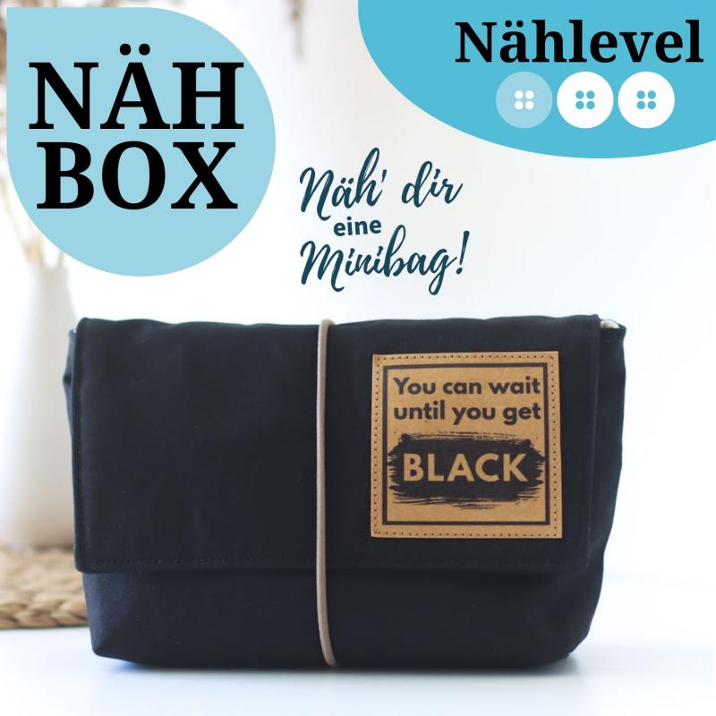 Nähset Minibag - Waxed Black inkl. Labelset 'English'