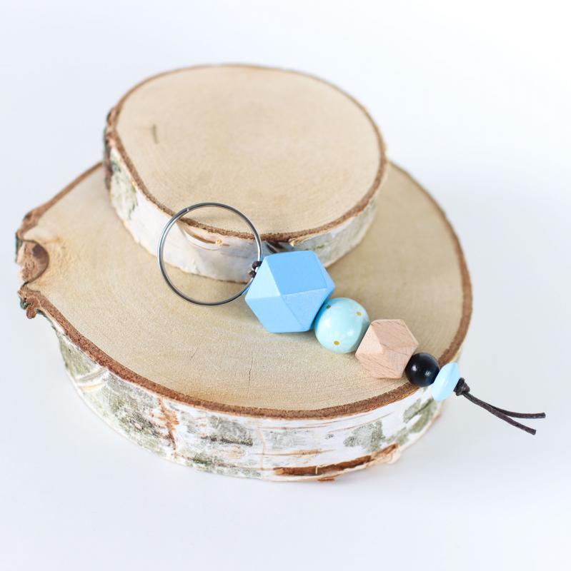 Großer Schlüsselanhänger - Gänseblümchen/Blau/Mint