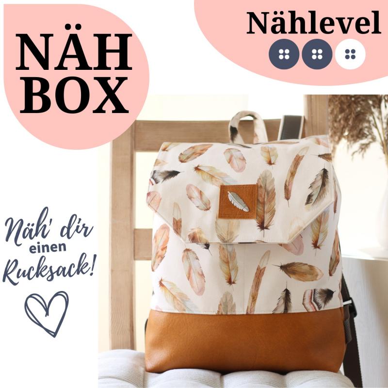 Nähbox Rucksack - Feathers Cream