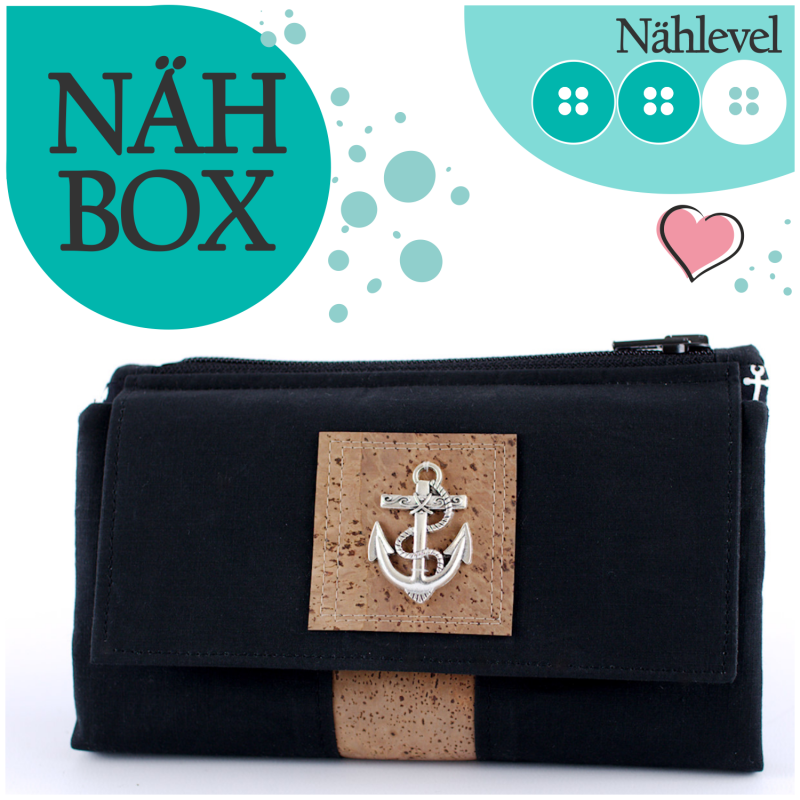 Nähbox 'Smaragd Geldbörse' - Waxed Anchor