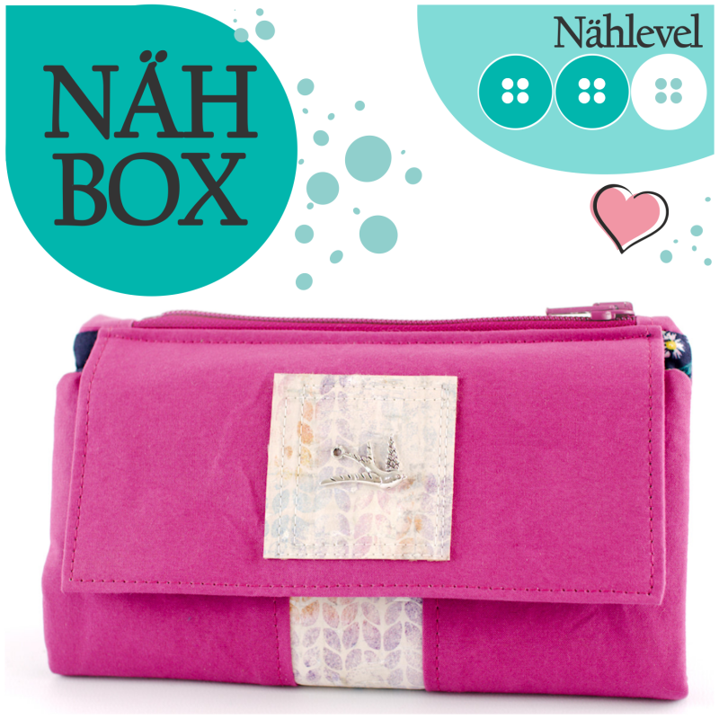 Nähbox 'Smaragd Geldbörse' - Waxed Pink