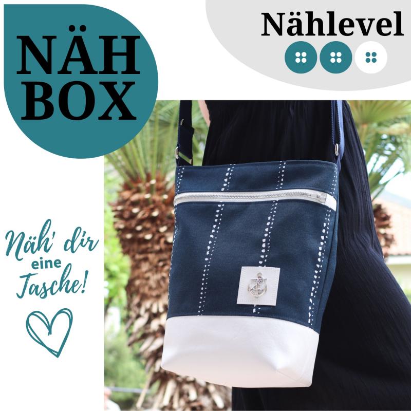 Nähset Umhängetasche - Waterdrops Navy
