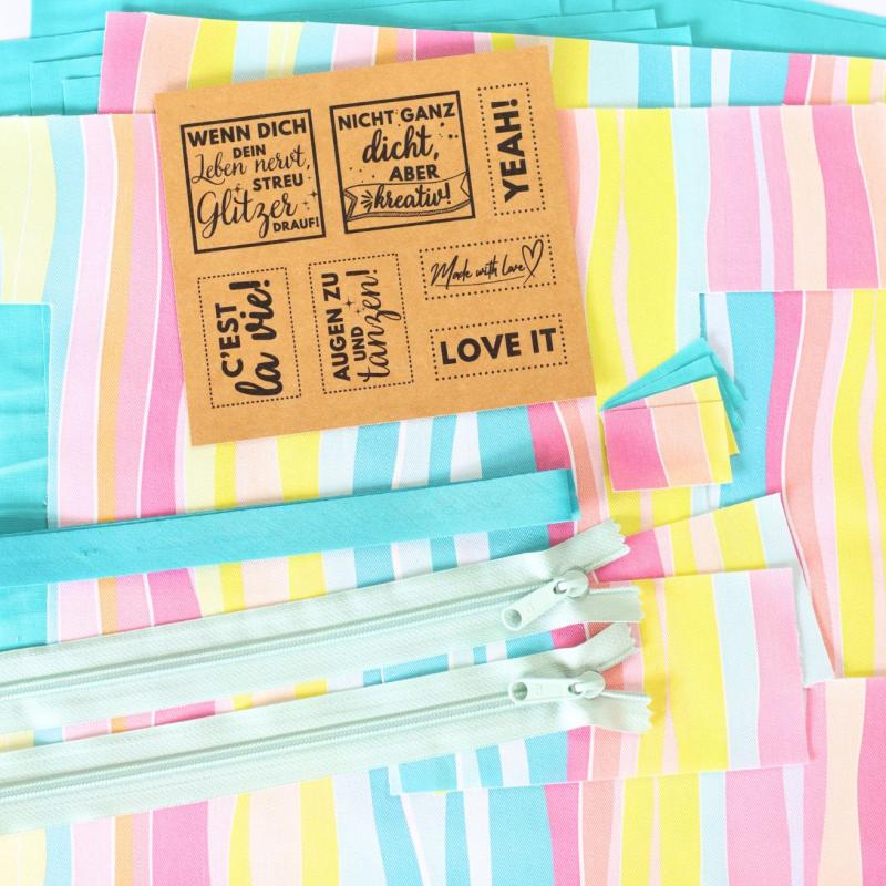 Nähset Boxybag 'Maxi' - Summerfeeling inkl. Labelset 'C'est la vie!'