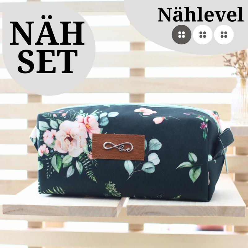 Nähset Boxybag 'Medium' - Aquarell dunkelgrün