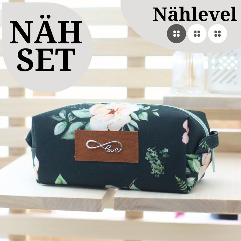 Nähset Boxybag 'Mini' - Aquarell dunkelgrün