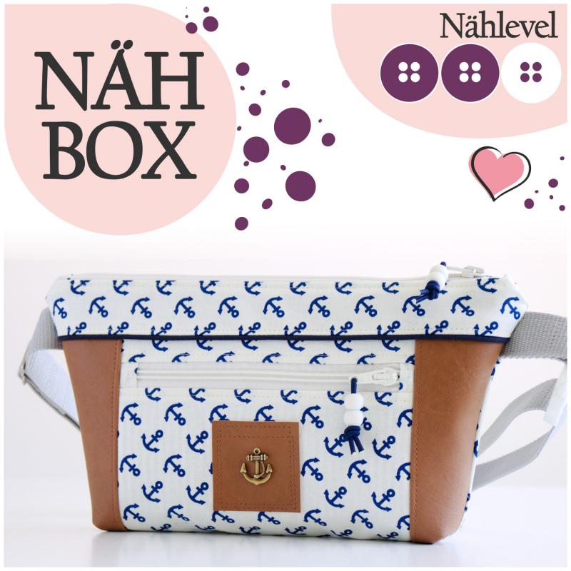 Nähbox Gürteltasche 'Ida' - Anker hell