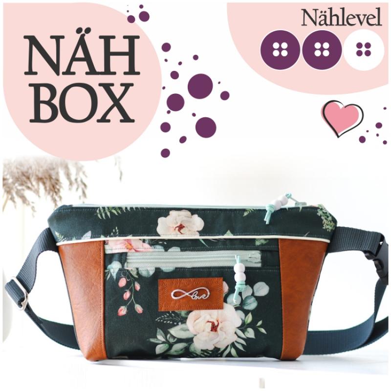 Nähbox Gürteltasche 'Ida' - Aquarell dunkelgrün