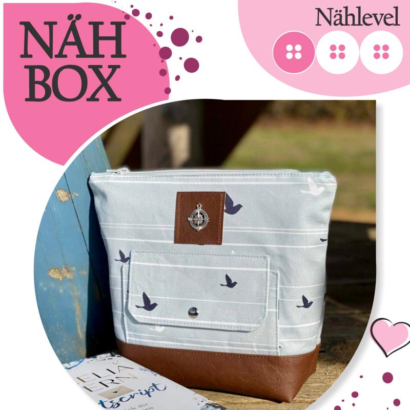 Nähbox große Kosmetiktasche - Blue Bird