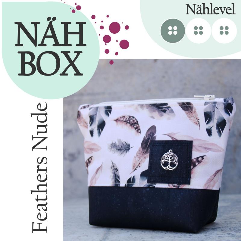 Nähbox Kosmetiktasche - Feathers Nude