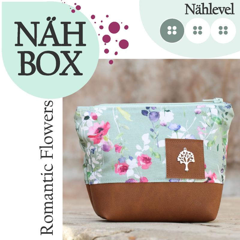Nähbox Kosmetiktasche - Romantic Flowers Mint