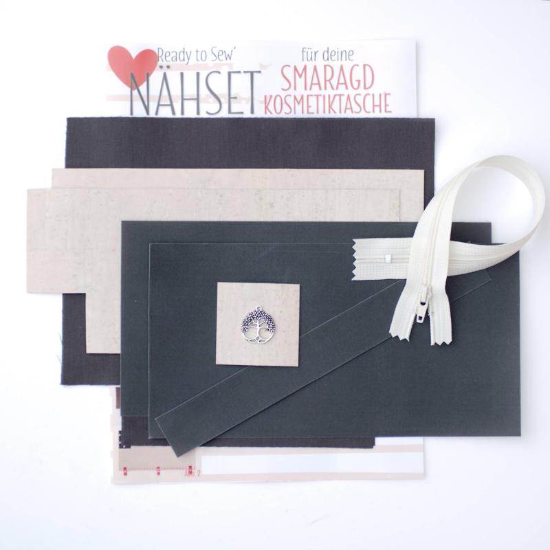 Nähset Kosmetiktasche - Waxed Steel