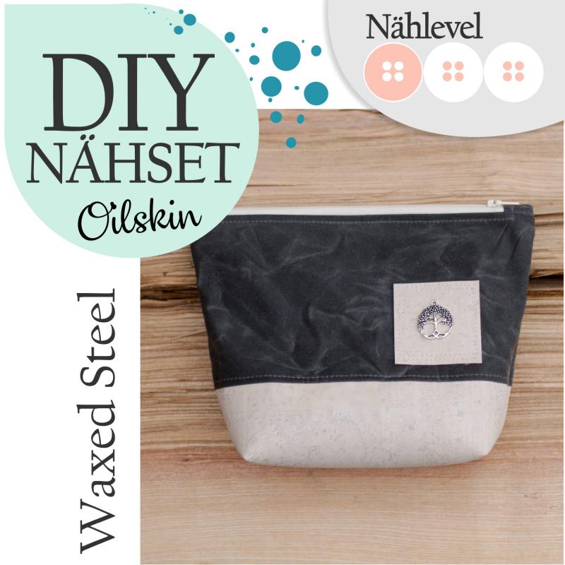 Nähset Kosmetiktasche - Waxed Steel