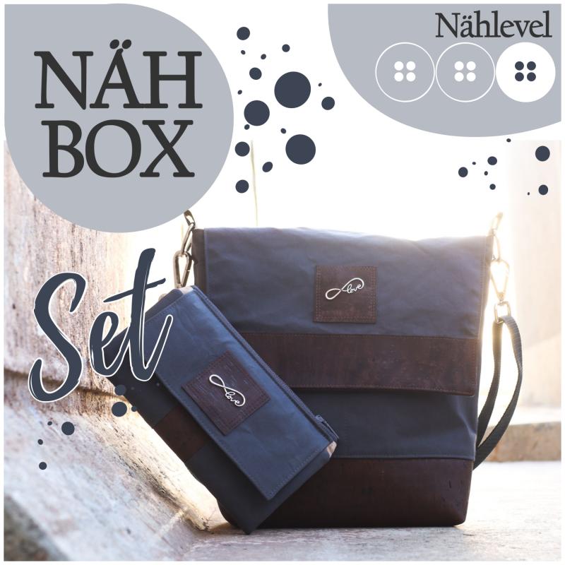Nähbox Set - Amber & Geldbörse - Waxed Grey